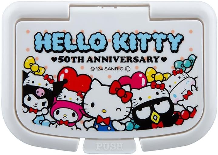 Hello Kitty One-Push Wet Sheet Lid | 50th Anniversary Edition | Convenient Wet Wipes Cover - Image 2